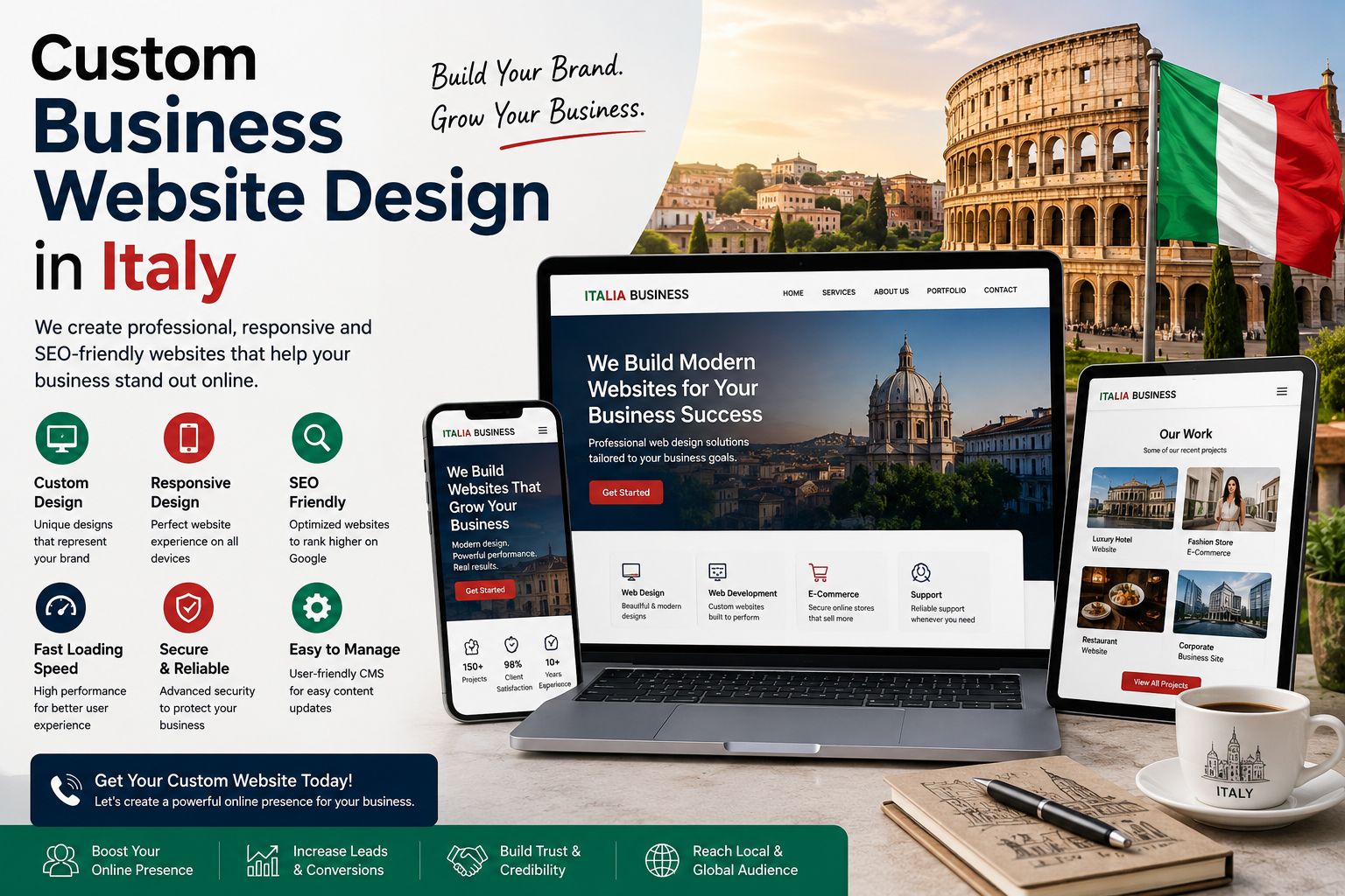 Custom Business Website Design in Italy